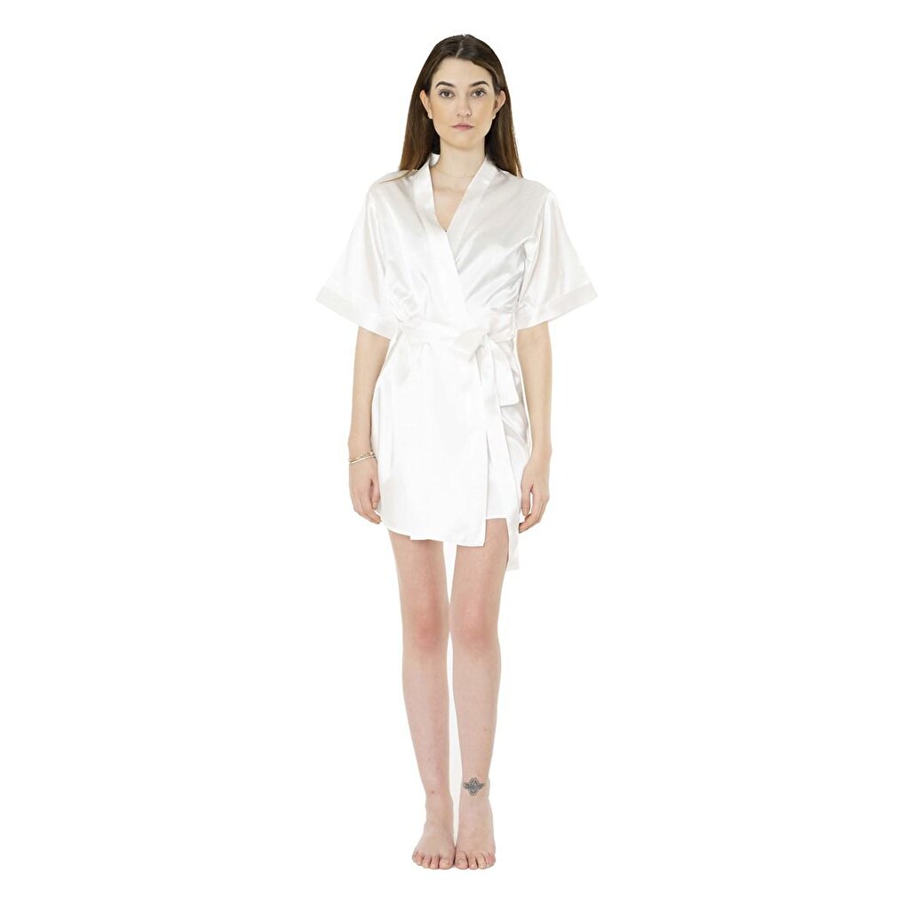 Satin Fussia Bride Embroidery Bridal Dressing Gown