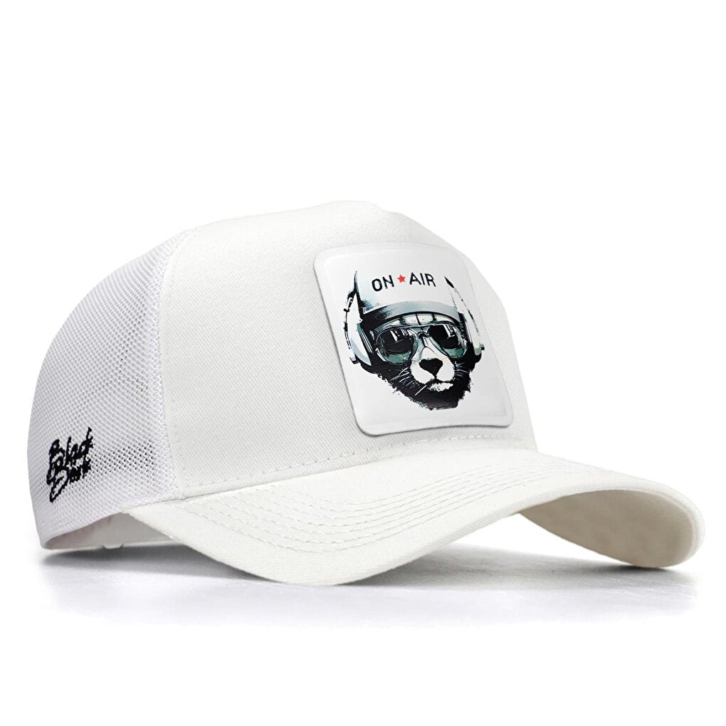 V1 Trucker Bear - 1 Unisex White Hat (Cap) with Code Logo