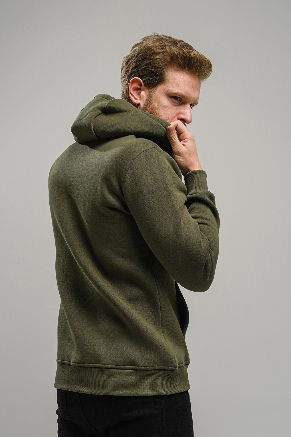 Regnault Three Thread Cotton Hooded Zippered Sweatshirt with Mesh Detail