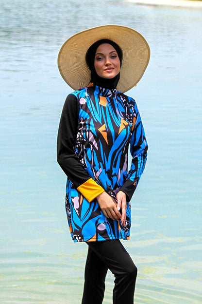 Black Full Covered Hijab Swimsuit R1103