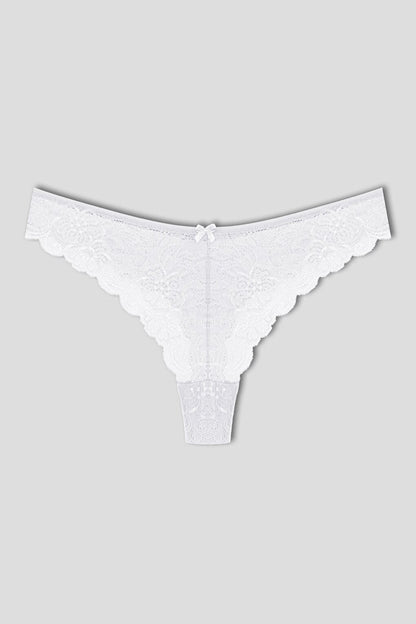 Lace High Waist Brazilian Women's Thong Panties 5-Piece