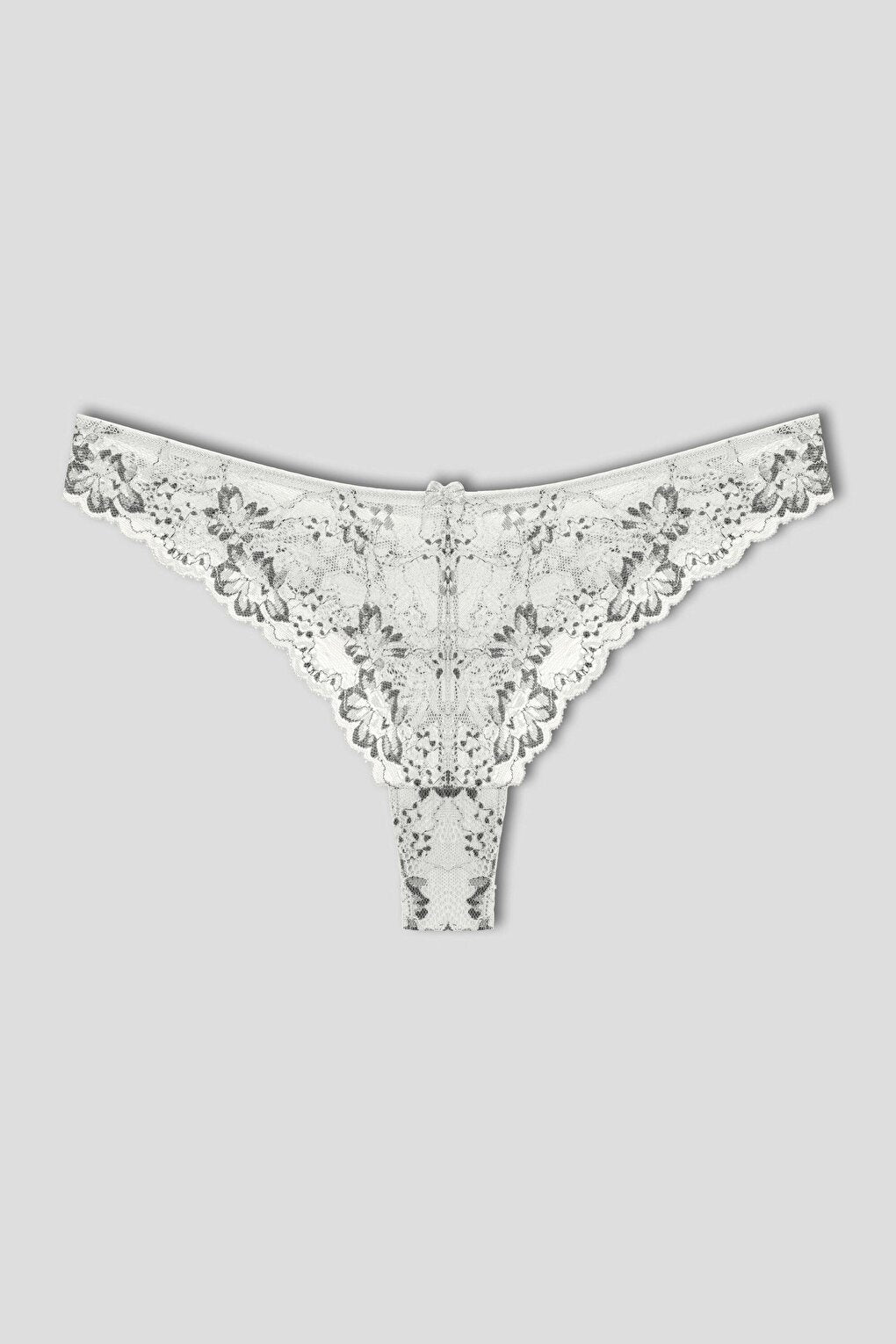 Double Color Lace High Waist Brazil Women's Thong Panties 3-Piece