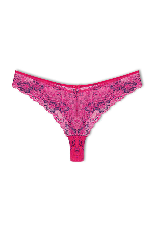 Double Color Lace High Waist Brazilian Women's Thong Panties