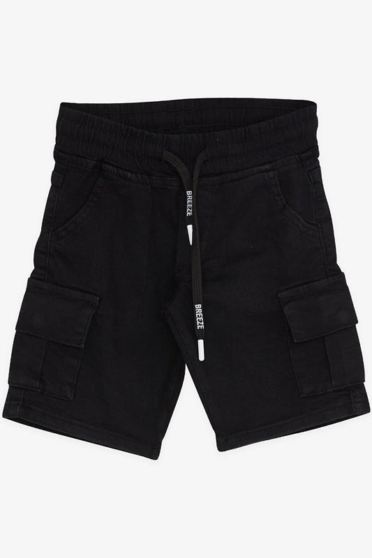 Boy's Shorts Black with Cargo Pocket and Lace (Age 2-6)