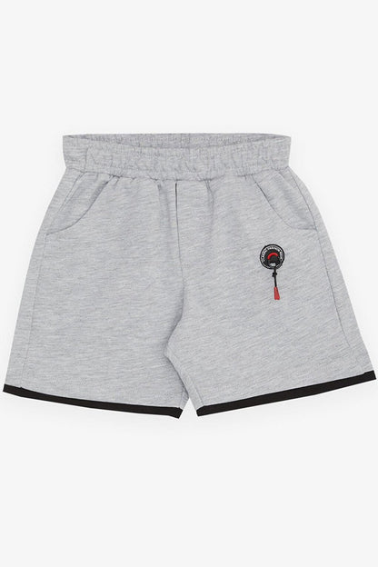 Boy's Shorts with Pockets and Accessories Gray Melange (Ages 3-7)