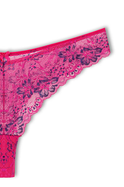 Double Color Lace High Waist Brazilian Women's Thong Panties