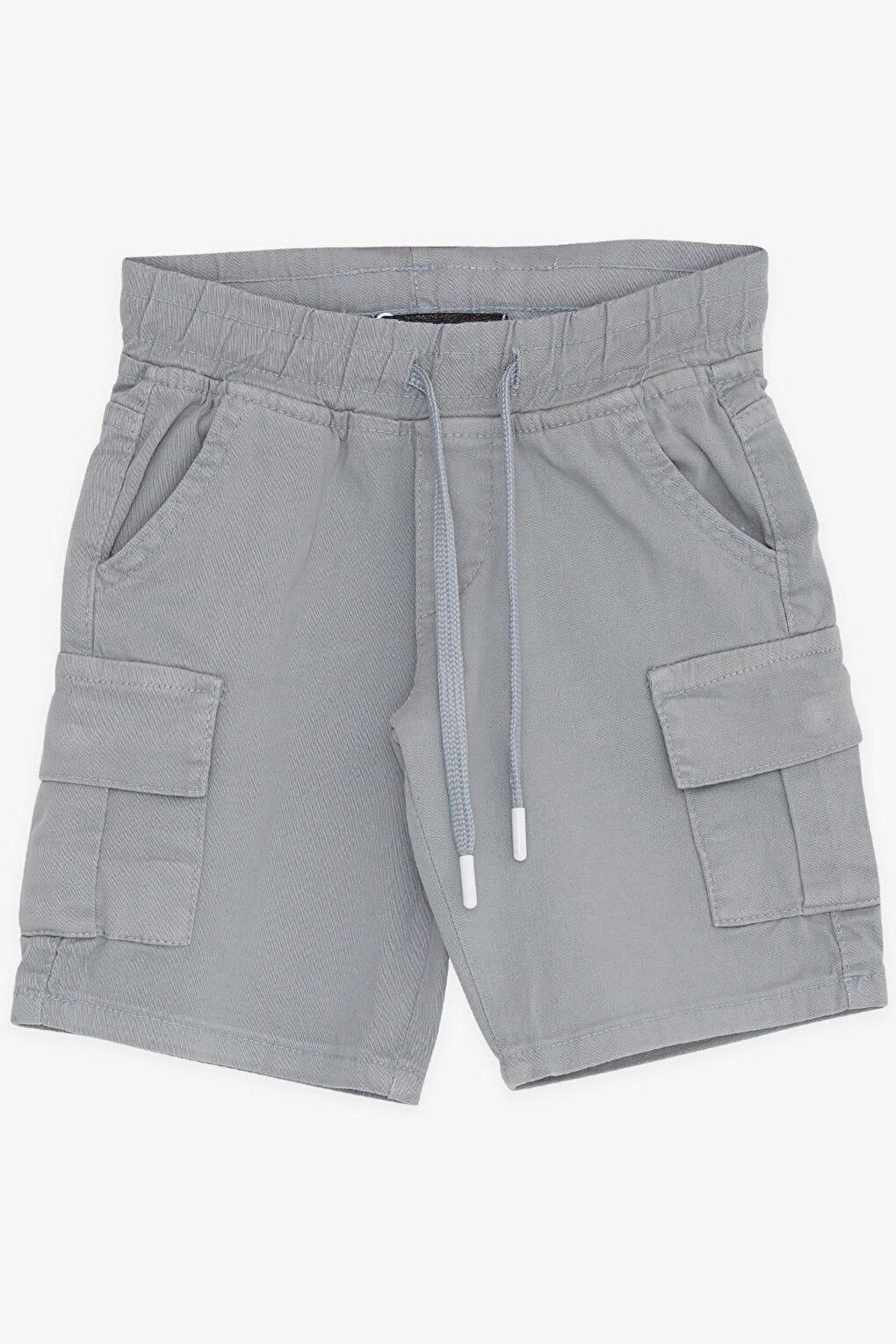 Boy's Shorts with Cargo Pocket Lace-up Gray (Ages 2-6)