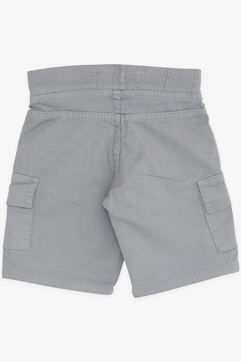 Boy's Shorts with Cargo Pocket Lace-up Gray (Ages 2-6)