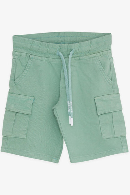 Boy's Shorts with Cargo Pocket Lace Up Mint Green (Age 2-6)