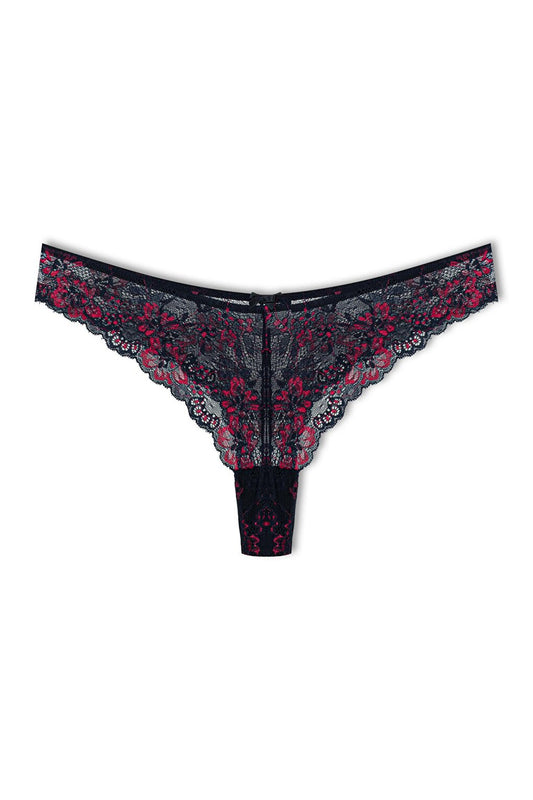 Double Color Lace High Waist Brazilian Women's Thong Panties