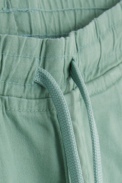 Boy's Shorts with Cargo Pocket Lace Up Mint Green (Age 2-6)