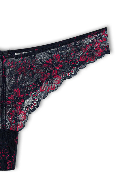 Double Color Lace High Waist Brazilian Women's Thong Panties