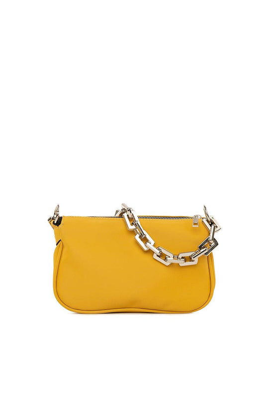 Satin Baguette Bag with Plastic Chain