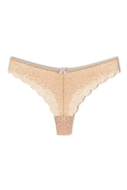 Lace High Waist Brazil Women's Thong Panties Set of 3