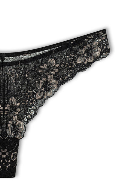 Double Color Lace High Waist Brazilian Women's Thong Panties