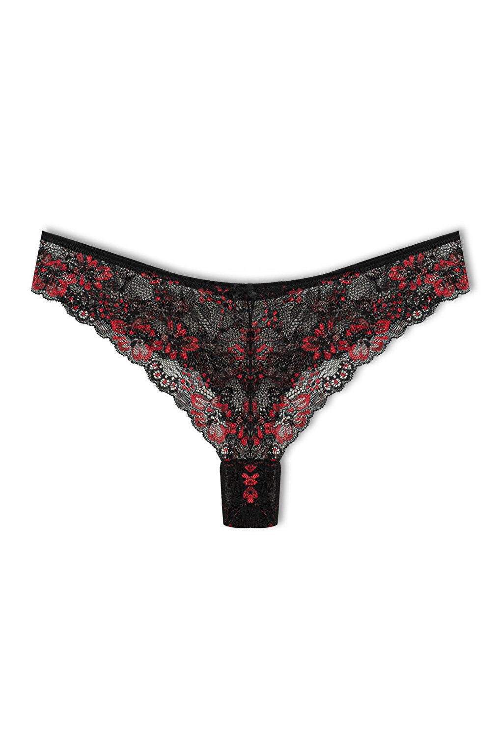 Double Color Lace High Waist Brazil Women's Thong Panties 3-Piece