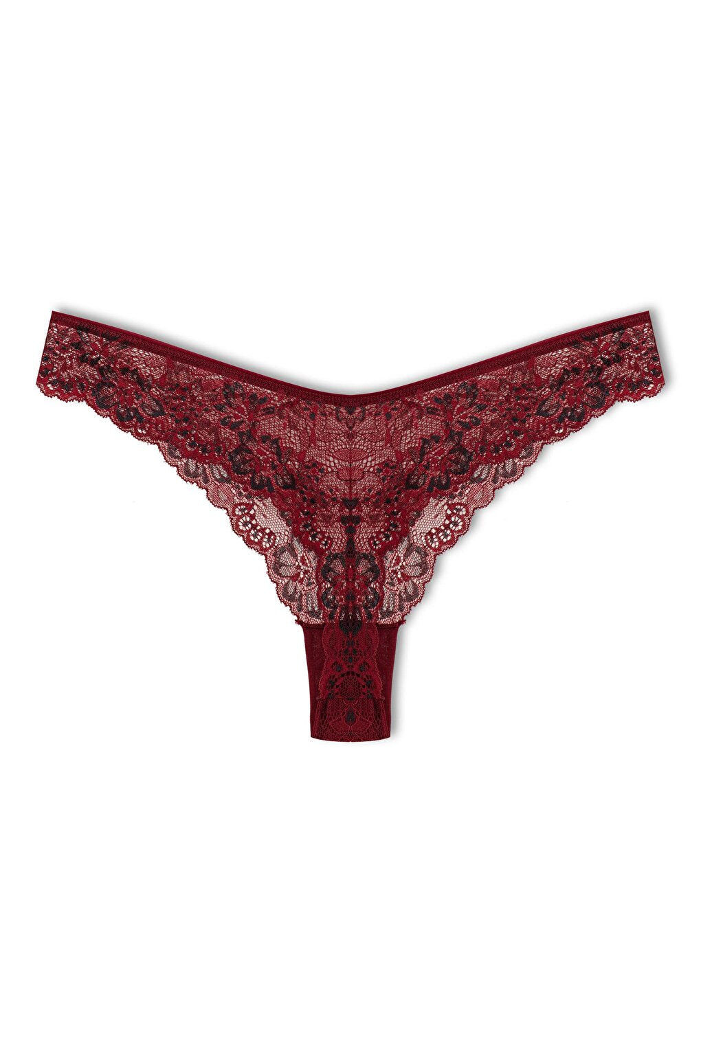 Double Color Lace High Waist Brazil Women's Thong Panties 3-Piece