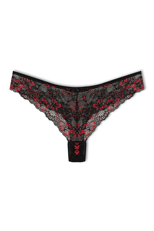 Double Color Lace High Waist Brazilian Women's Thong Panties