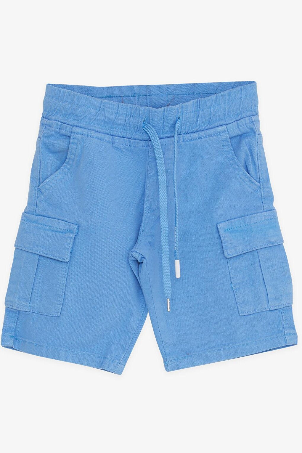 Boy's Shorts with Cargo Pocket Lace-Up Light Blue (Age 2-6)