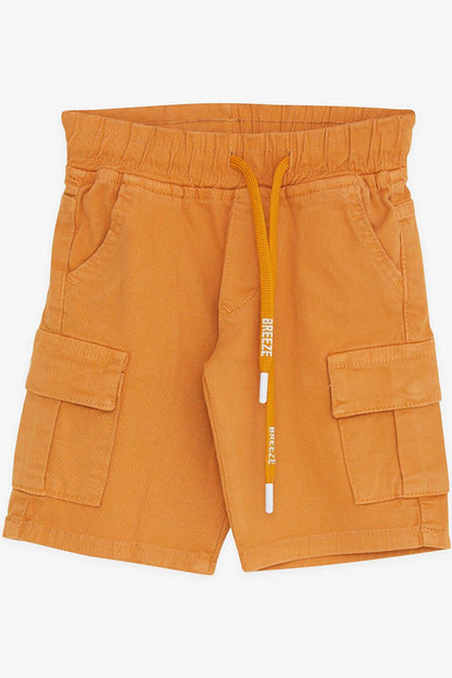 Boys' Shorts with Cargo Pockets and Lace-up Mustard Yellow (Ages 2-6)