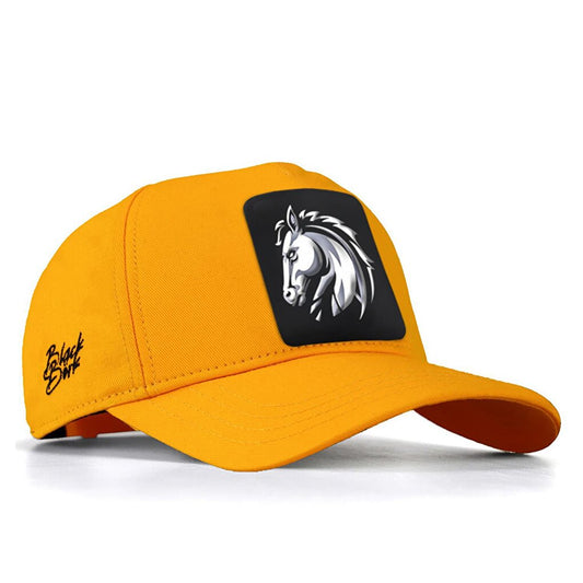 V1 Baseball At - Unisex Yellow Hat (Cap) with 2 Code Logo