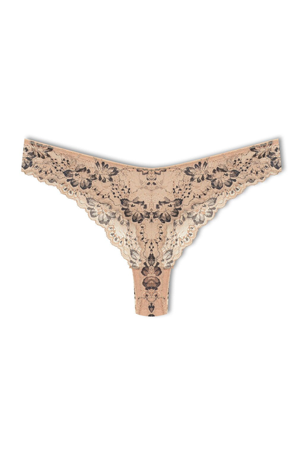 Double Color Lace High Waist Brazil Women's Thong Panties 3-Piece