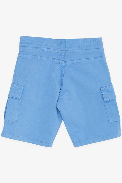 Boy's Shorts with Cargo Pocket Lace-Up Light Blue (Age 2-6)