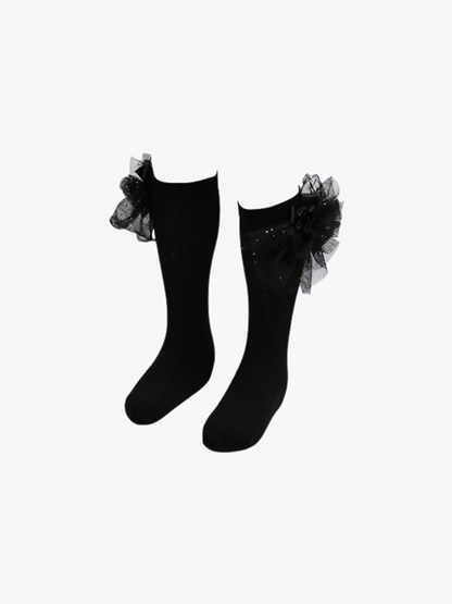 Tulle Bow Detailed Girl's Knee Socks 3-pack