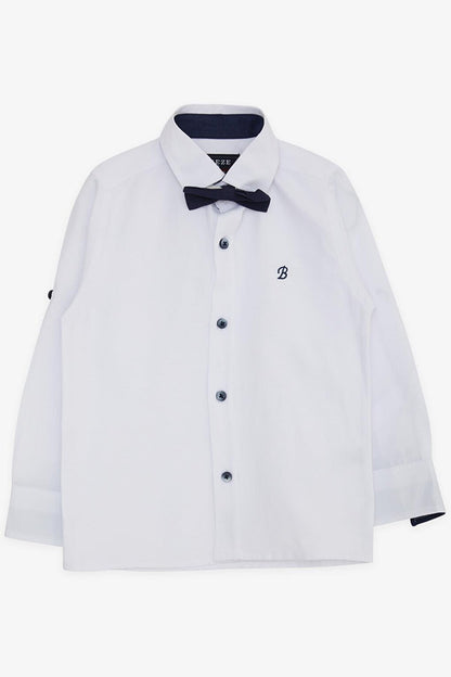 Boy's Shirt White with Bow Tie (Age 3-7)