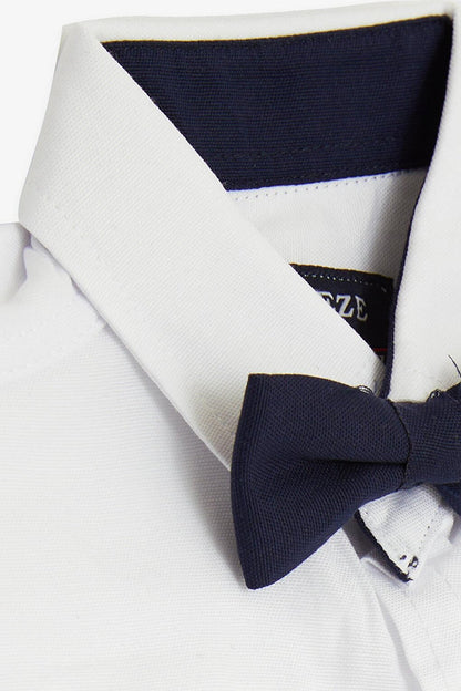 Boy's Shirt White with Bow Tie (Age 3-6)