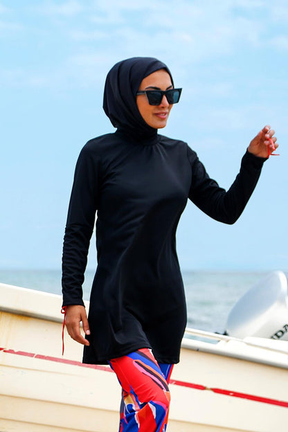 Black Full Covered Hijab Swimsuit R1107