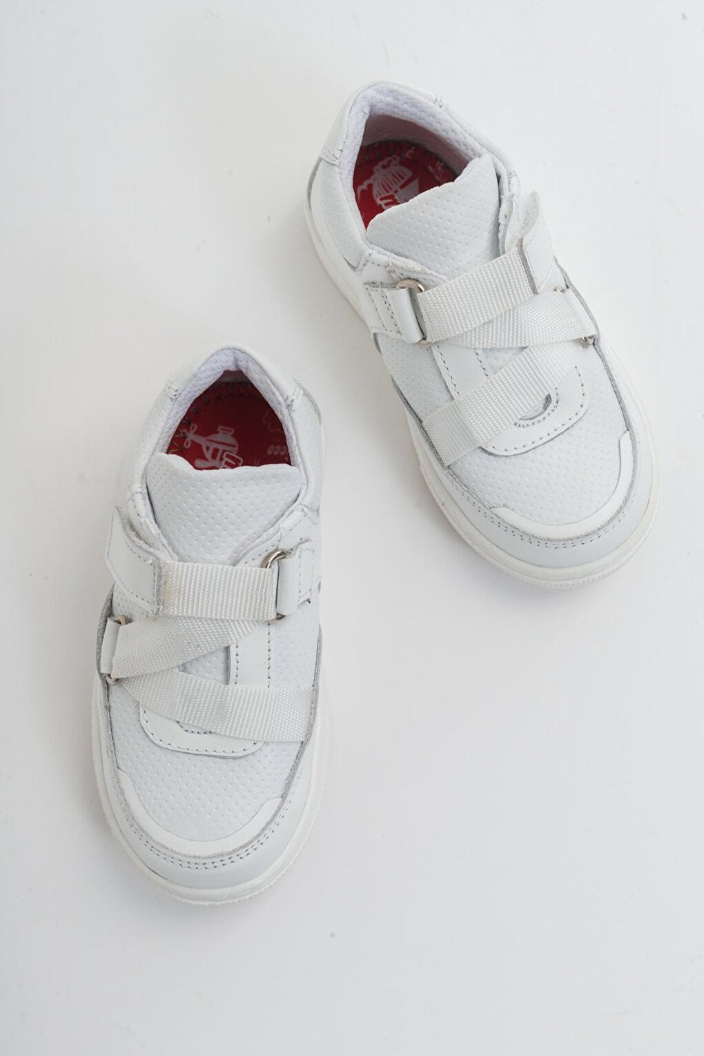 Boy's White Leather healthy Supported Children's Sneaker Shoes