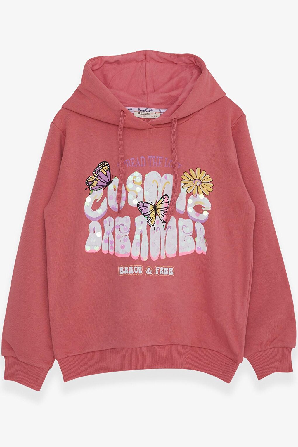 Girl's Sweatshirt Butterfly Printed Tile (Age 7-10)