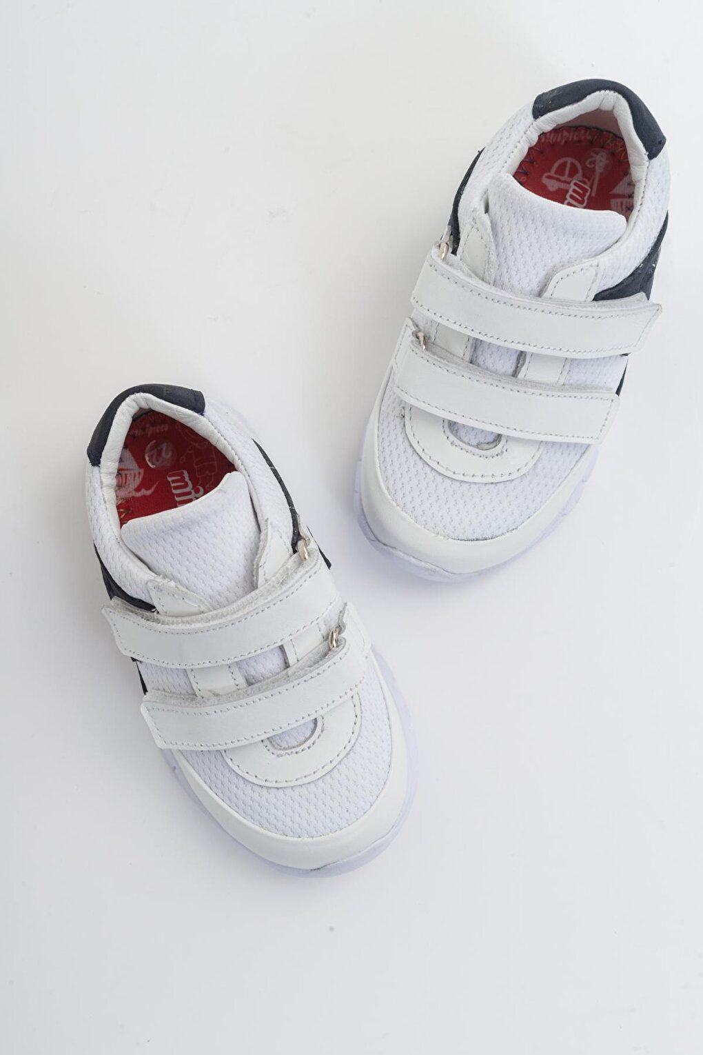 Boy's White Leather healthy Supported Sports Shoes