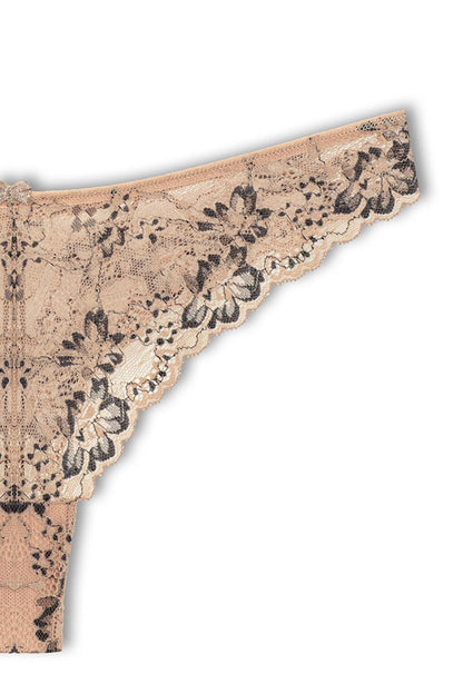 Double Color Lace High Waist Brazilian Women's Thong Panties