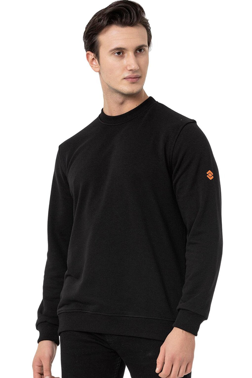 Crew Neck Black Men's Sweatshirt M1515TS