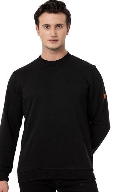 Crew Neck Black Men's Sweatshirt M1515TS