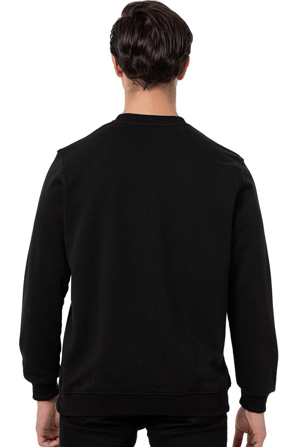 Crew Neck Black Men's Sweatshirt M1515TS