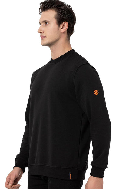 Crew Neck Black Men's Sweatshirt M1515TS