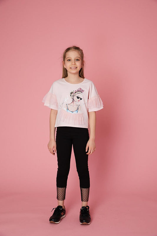 Girls' Printed Ruffled Seasonal T-Shirt