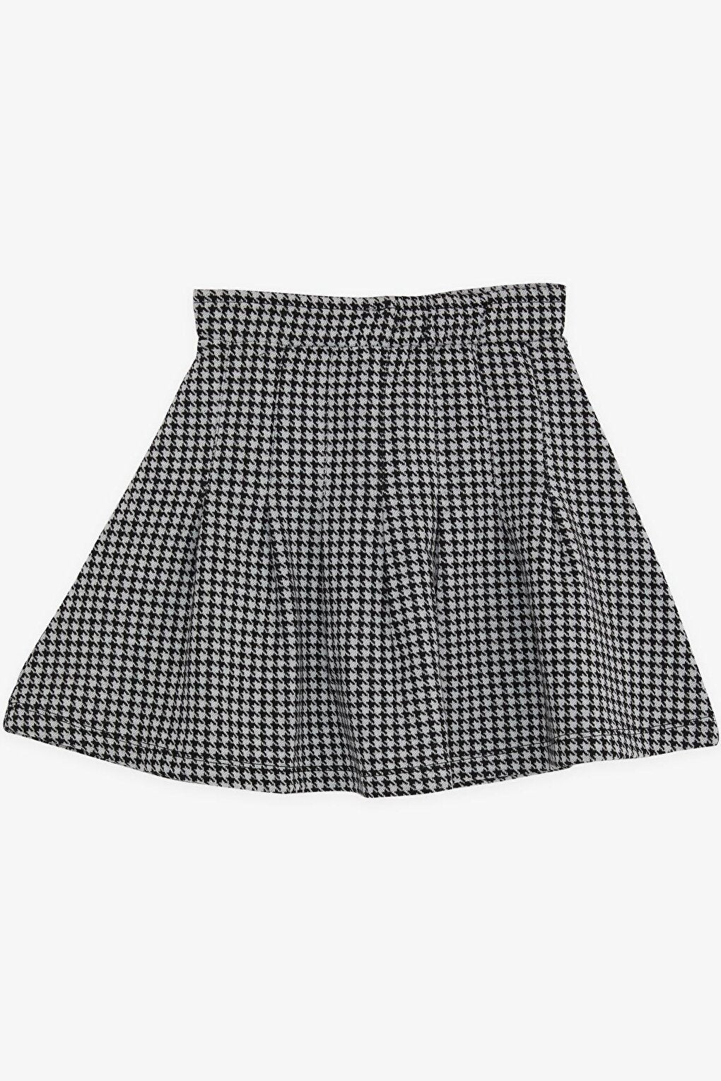 Girl's Skirt Houndstooth Patterned Black (Ages 8-14)