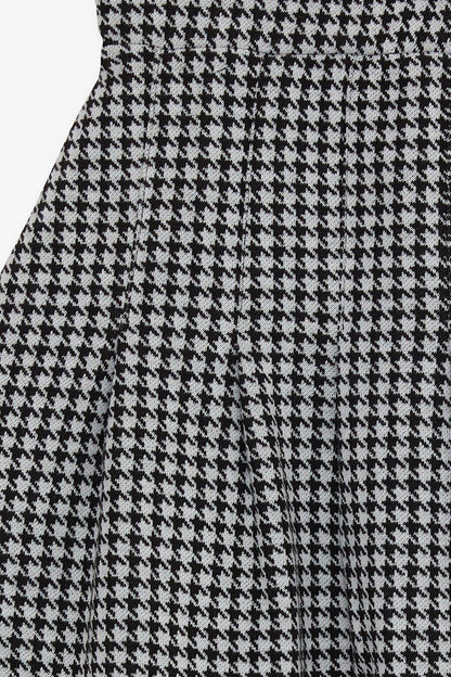 Girl's Skirt Houndstooth Patterned Black (Ages 8-14)