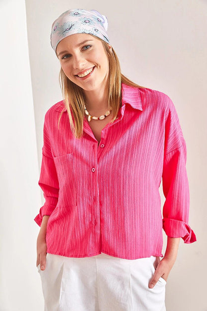 Women's Single Pocket Asymmetrical Shirt