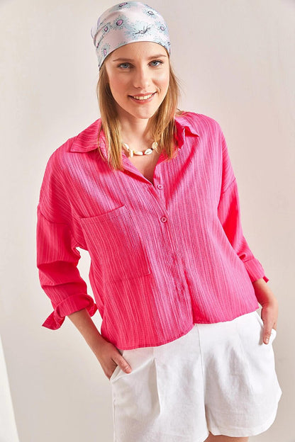 Women's Single Pocket Asymmetrical Shirt