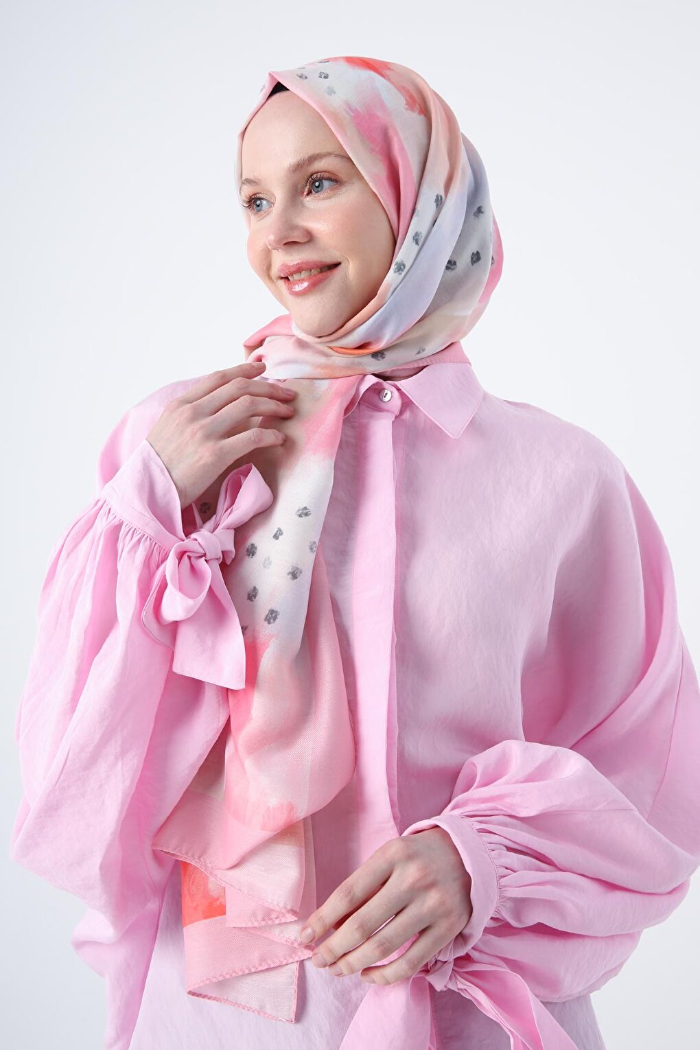 Pink Patterned Cotton Shawl