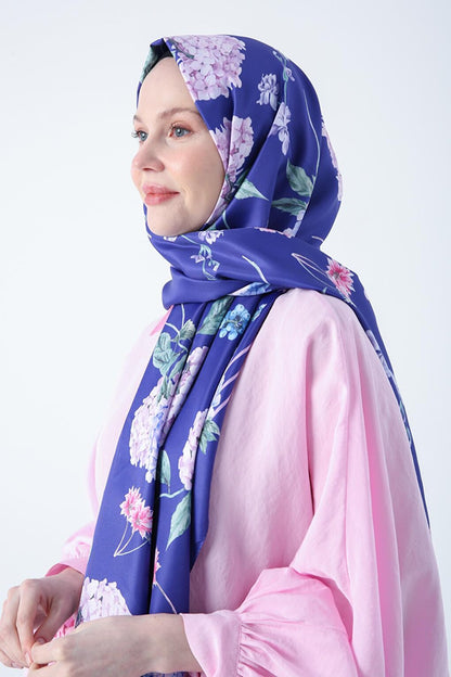 Purple Patterned Twill Shawl