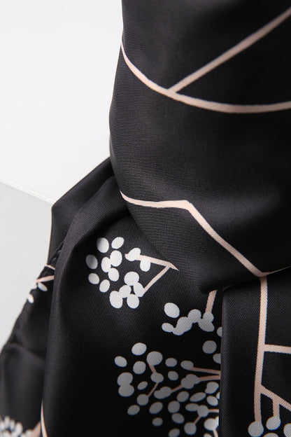 Black Patterned Twill Shawl