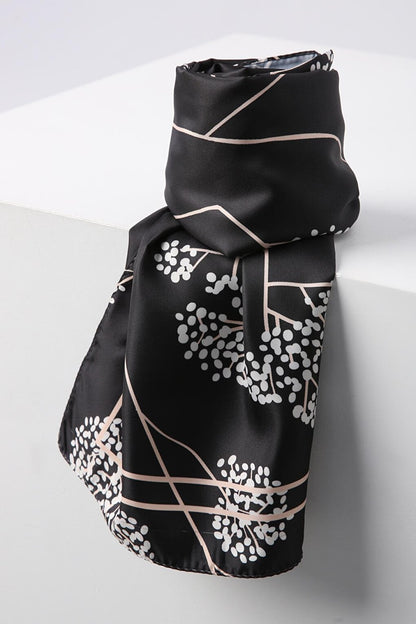 Black Patterned Twill Shawl