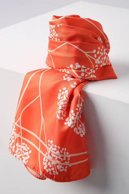 Orange Patterned Twill Shawl