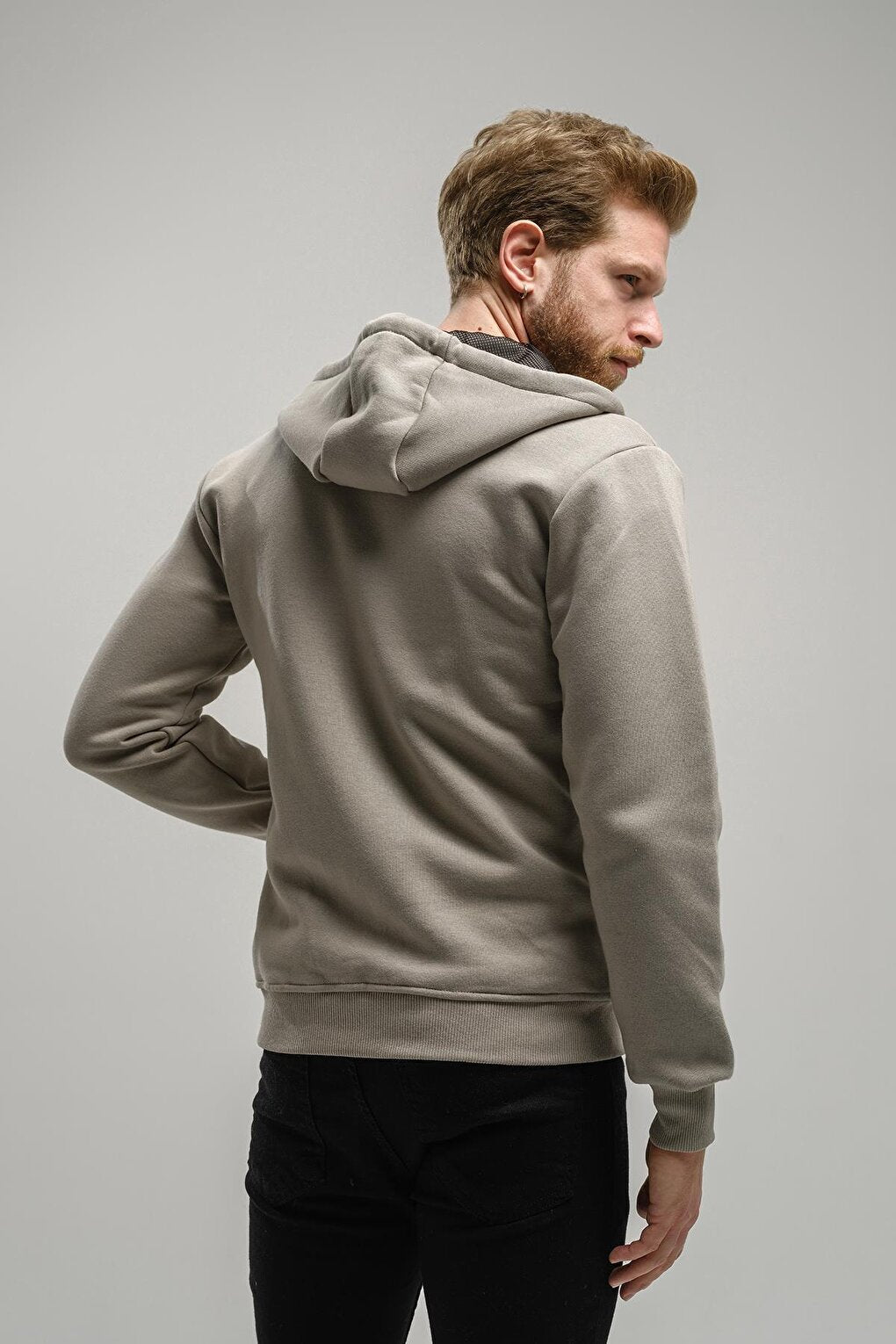 Regnault Three Thread Cotton Hooded Zippered Sweatshirt with Mesh Detail